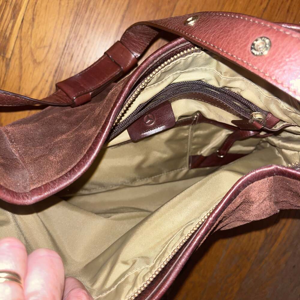 Mercedes Benz Rare Classic Brown Suede Leather Satchel Hand/Shoulder Bag - Picture 4 of 5